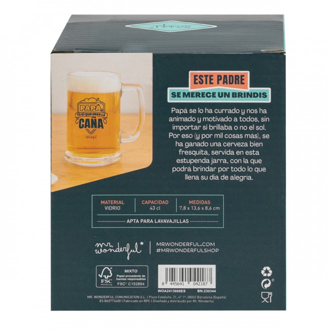 JARRA DE CERVEZA - PAPÁ, TÚ SÍ QUE ERES LA CAÑA! - Imagen 4