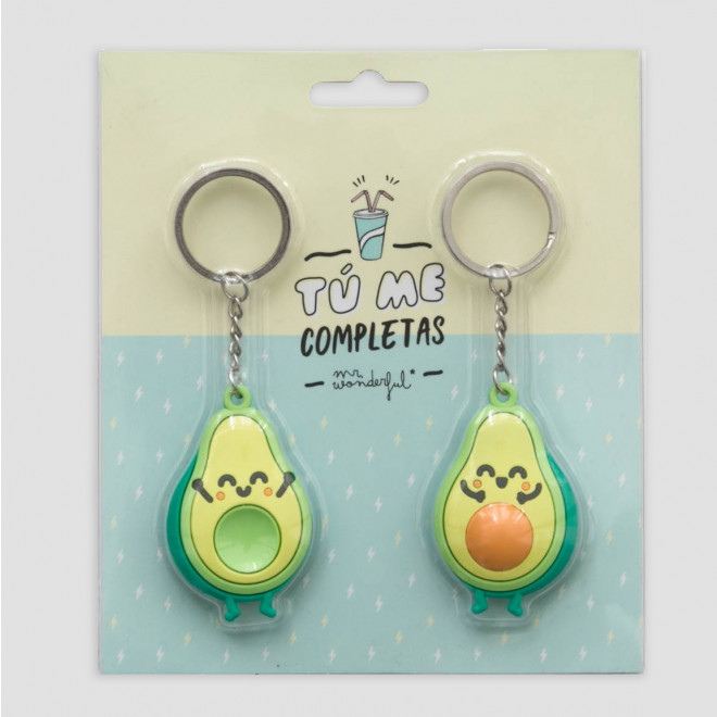 SET DE 2 LLAVEROS AGUACATE PARA PERSONAS QUE ENCAJAN A LA PERFECCIÓN