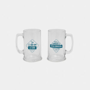 SET DE DOS JARRAS DE CERVEZA PARA TOMARSE LA VIDA FRESQUITA Y CON BIEN DE ESPUMITA