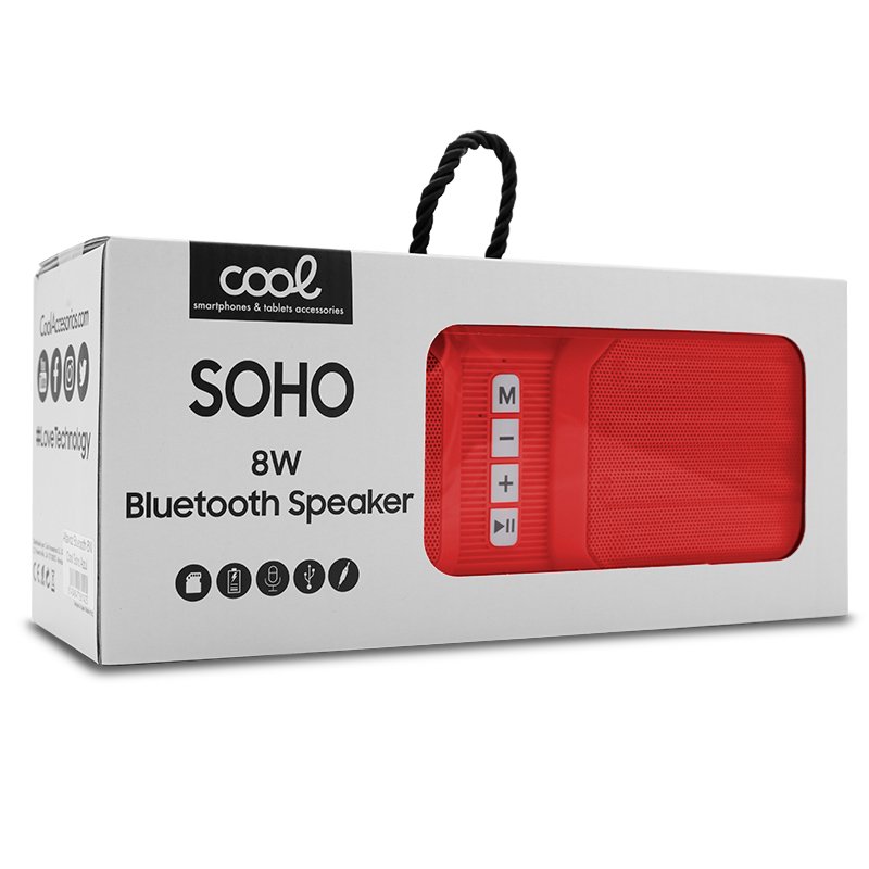 ALTAVOZ BLUETOOTH MUSICA UNIVERSAL COOL (8W) SOHO ROJO - Imagen 8