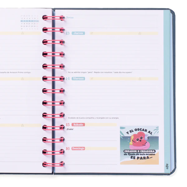 AGENDA WONDER PEQUEÑA 2025-2026 SEMANAL - PLANAZOS, ILUSIONES Y BUENAS VIBRACIONES - Imagen 3