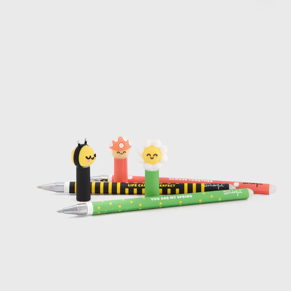 SET DE 3 BOLÍGRAFOS BORRABLES BO-BO - MARGARITA, SETA Y ABEJA - Imagen 4