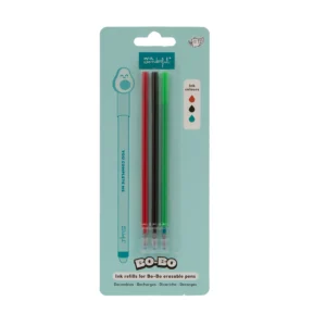 SET DE 3 RECAMBIOS PARA BOLIS BORRABLES BO-BO - ROJO, NEGRO Y VERDE