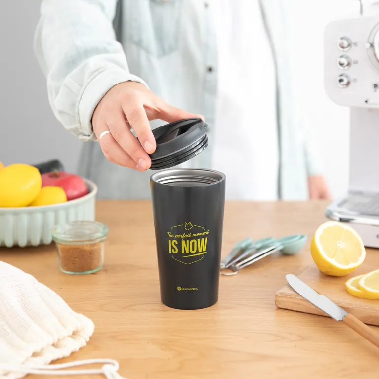 TAZA TAKE AWAY TÉRMICA - THE PERFECT MOMENT IS NOW - Imagen 2