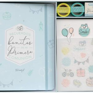 Kit scrapbooking album comunion - azul