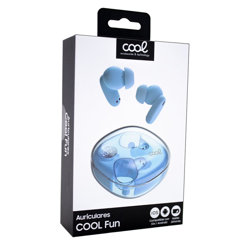AURICULARES STEREO BLUETOOTH DUAL EARBUDS COOL FUN CELESTE - Imagen 7
