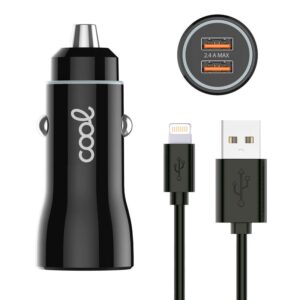 cargador-coche-iphone-ipad-conexion-lightning-2-x-usb-cool