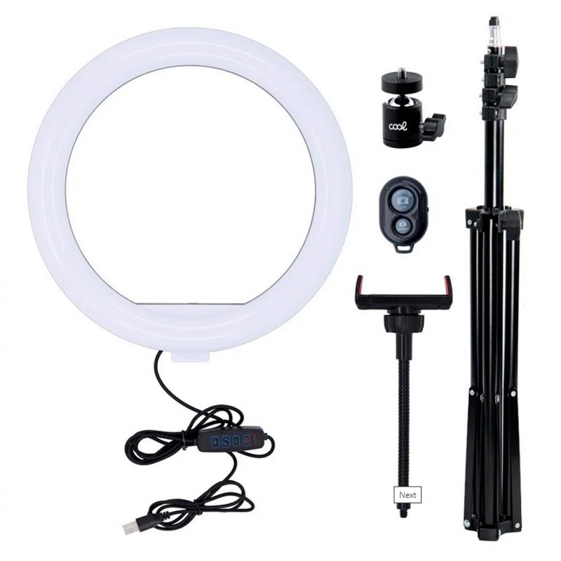 SOPORTE TRÍPODE (180 cm) ARO DE LUZ LED COOL + MANDO BLUETOOTH - Imagen 2